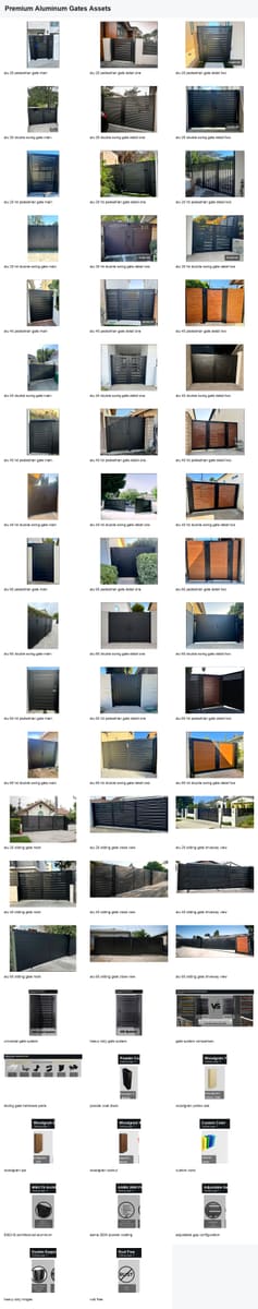 Reference sheet of aluminum gate projects
