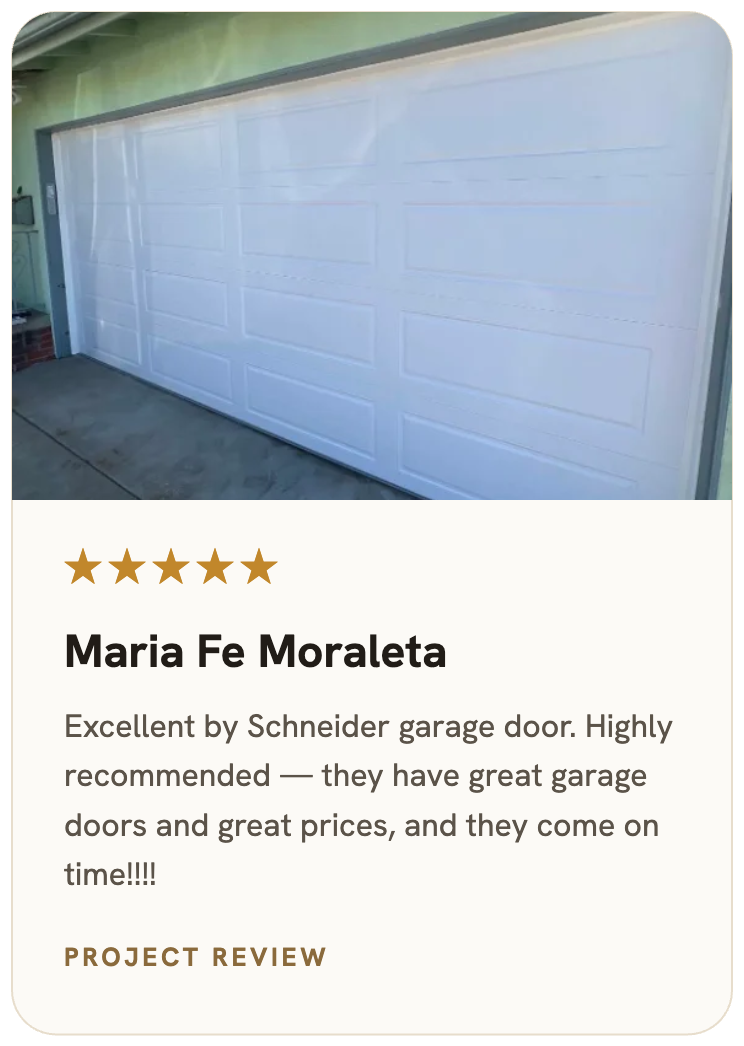 Maria Fe Moraleta review for Schneider Garage Door