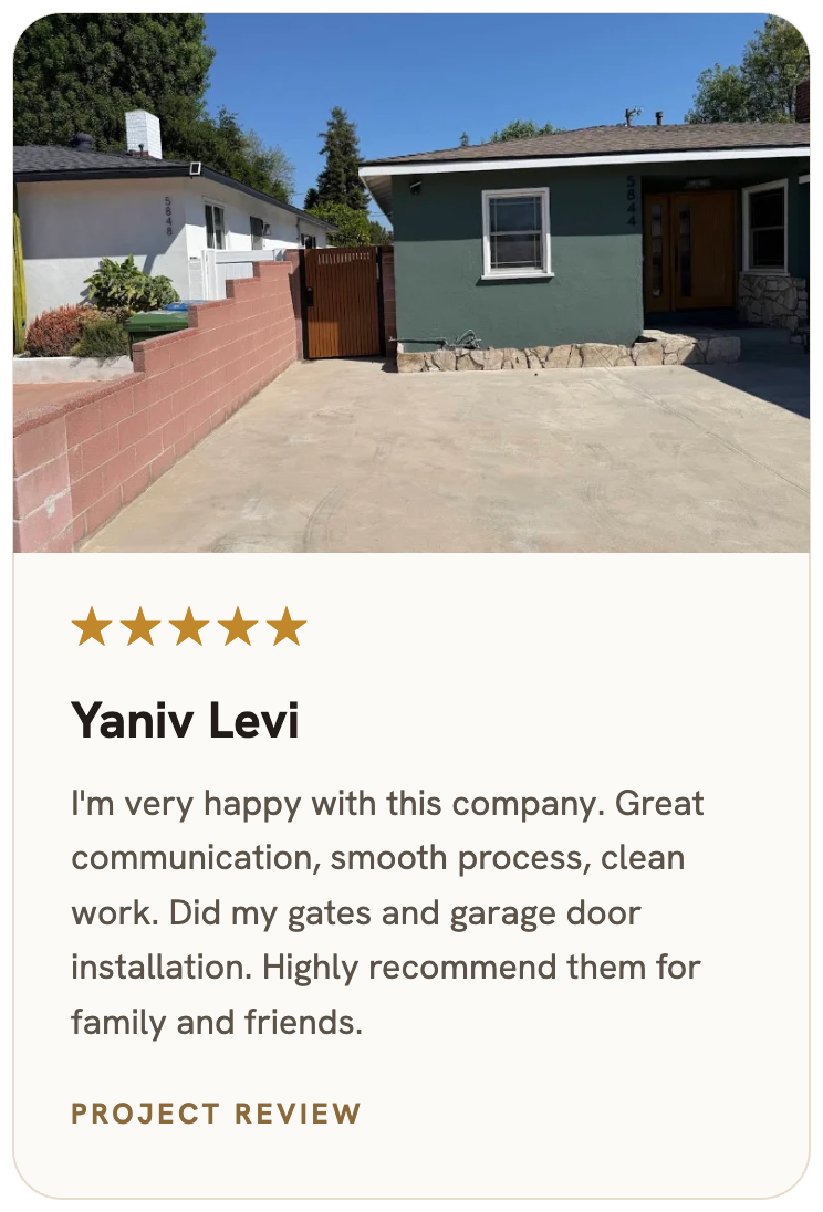 Yaniv Levi review for Schneider Garage Door